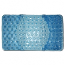 Коврик резиновый массажный 66х39 (BR-6639) для ванной на присосках, голубой
